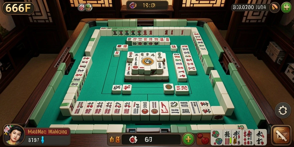 Tampilan pemain saat bermain Mahjong di 666F yang seru.