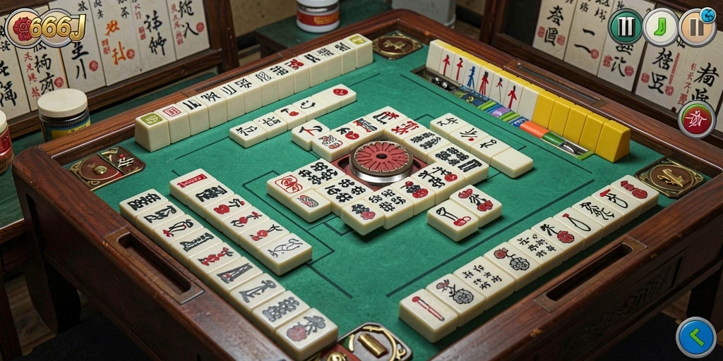 Tampilan gameplay Mahjong yang seru dan menarik di 666J.