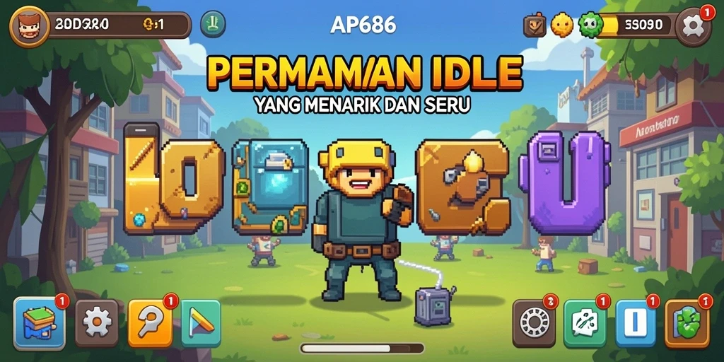 Tampilan gameplay AP686 yang menarik dan penuh warna saat beraksi dalam mode Idle.