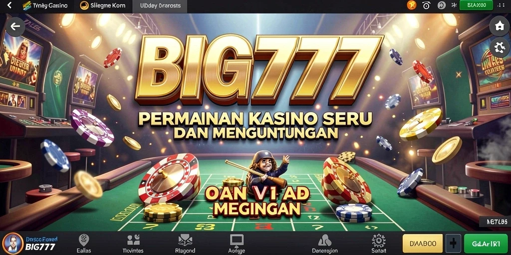 Tampilan menarik dari gameplay BIG777 dengan berbagai permainan Kasino.