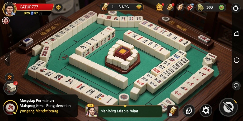 Gambaran menarik dari gameplay Mahjong di CATUR777.