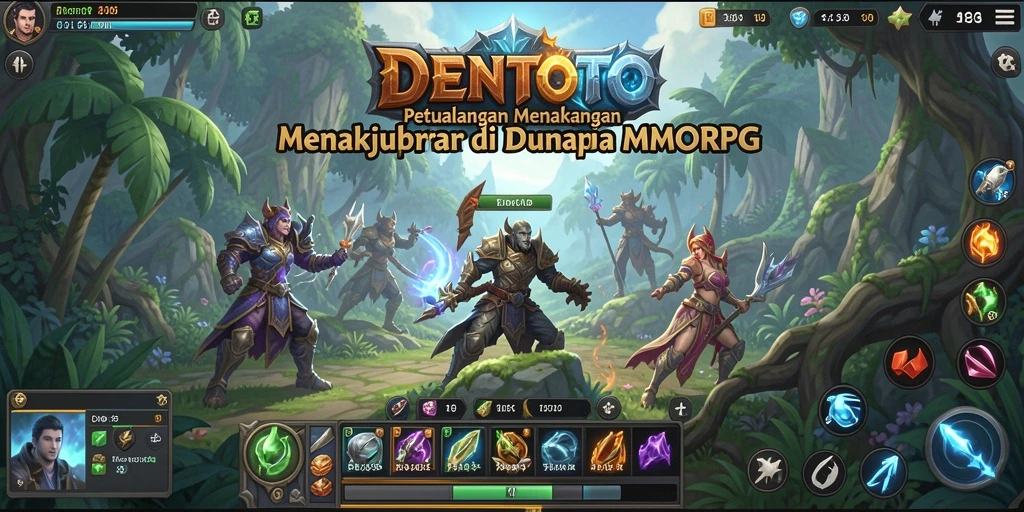 Screenshot gameplay DENTOTO menampilkan aksi seru dalam pertempuran MMORPG.