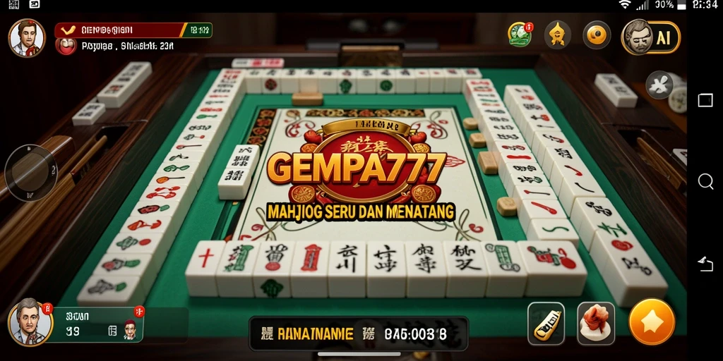 Tampilan screenshot utama game Mahjong yang menarik dan interaktif.
