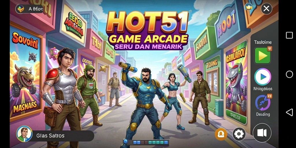 Tangkapan layar gameplay HOT51 menampilkan aksi seru dalam game Arcade.