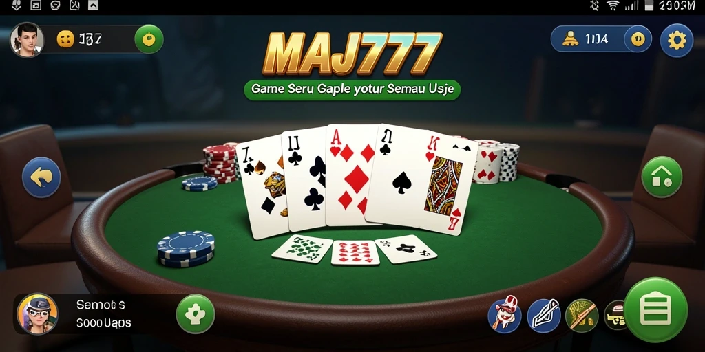 Tampilan permainan Gaple yang seru dan interaktif di MAJ777.