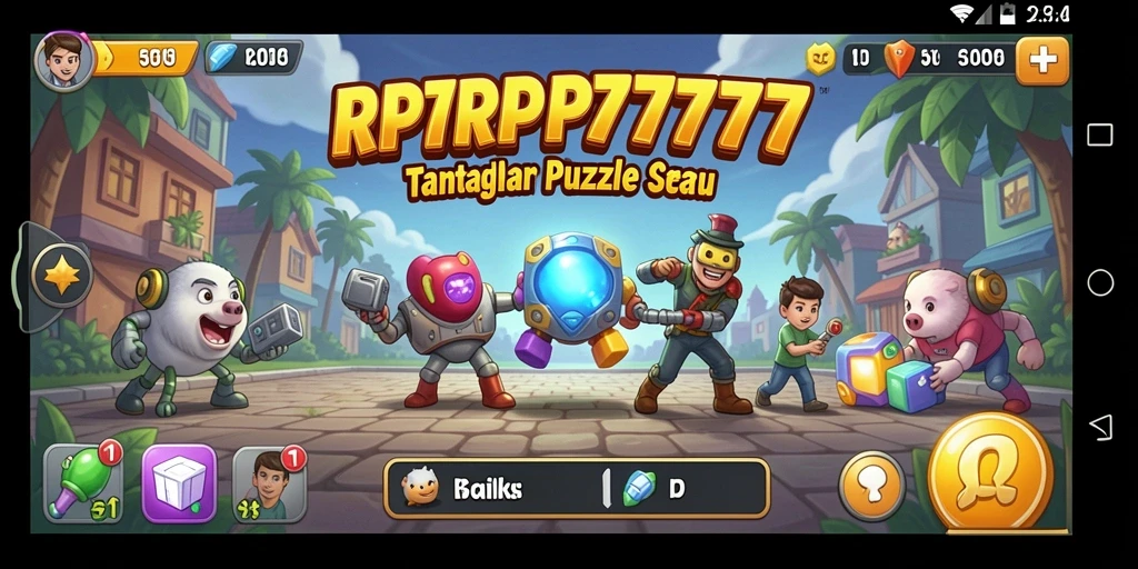 Screenshot gameplay RPRP777 yang menampilkan tantangan puzzle.