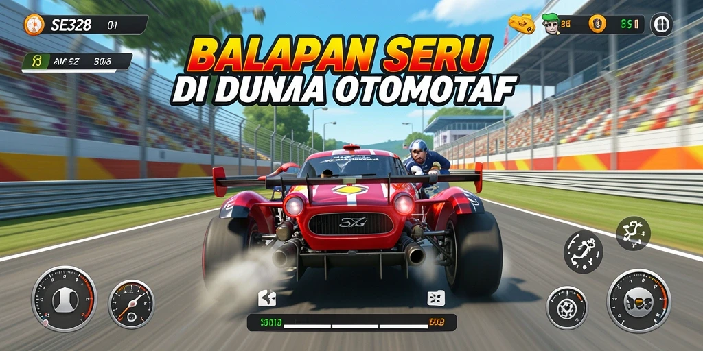 Screenshot SE328 menampilkan aksi balapan yang mendebarkan dan mobil yang berkecepatan tinggi.