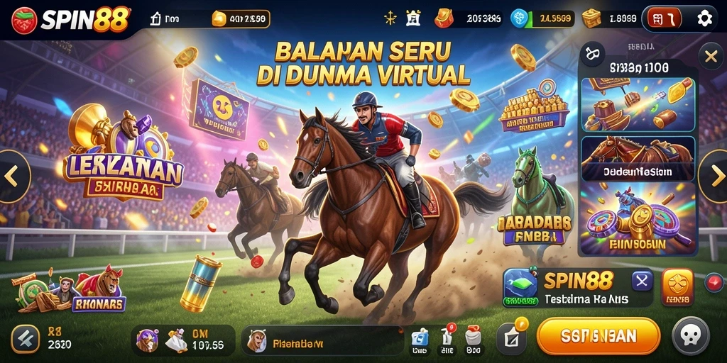 Tampilan screenshot SPIN88 menampilkan aksi balapan yang mendebarkan.
