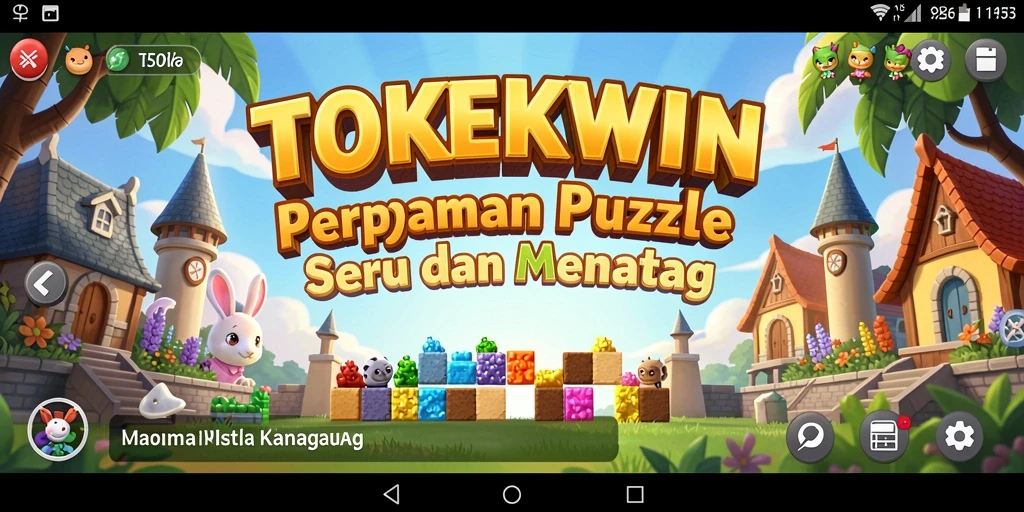 Gameplay TOKEKWIN yang penuh warna dan tantangan puzzle.
